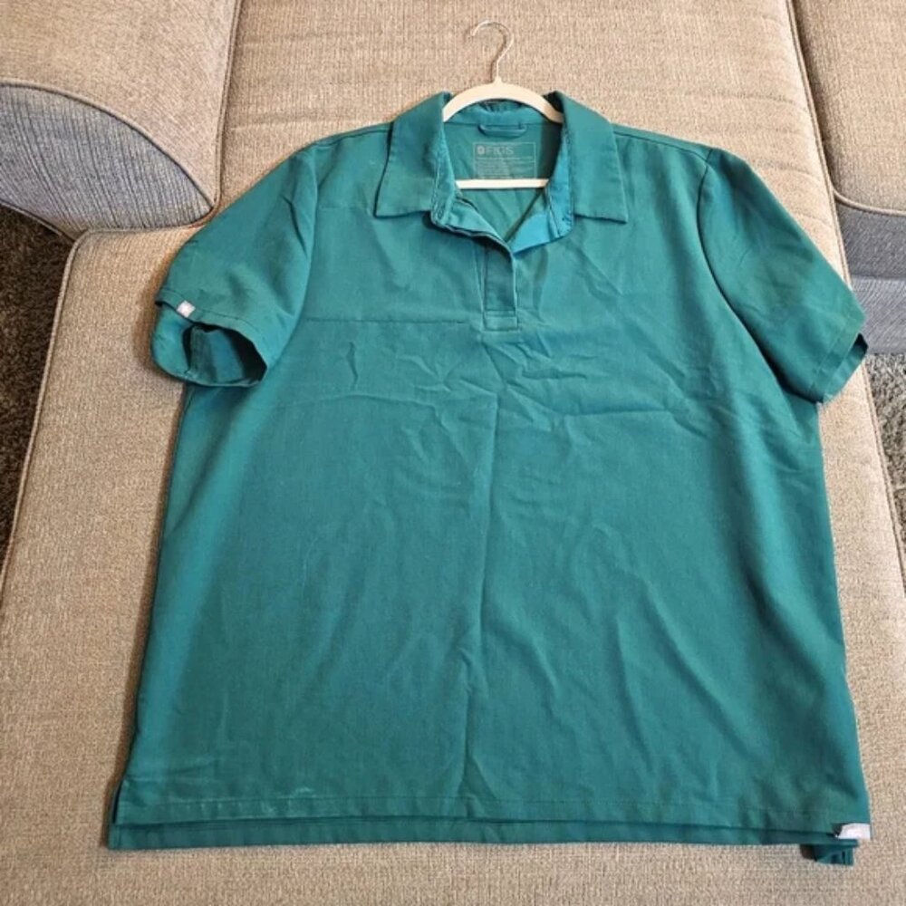 FIGS Technical Collection Green Nala Short Sleeve Polo Nurse Scrub Top XXL